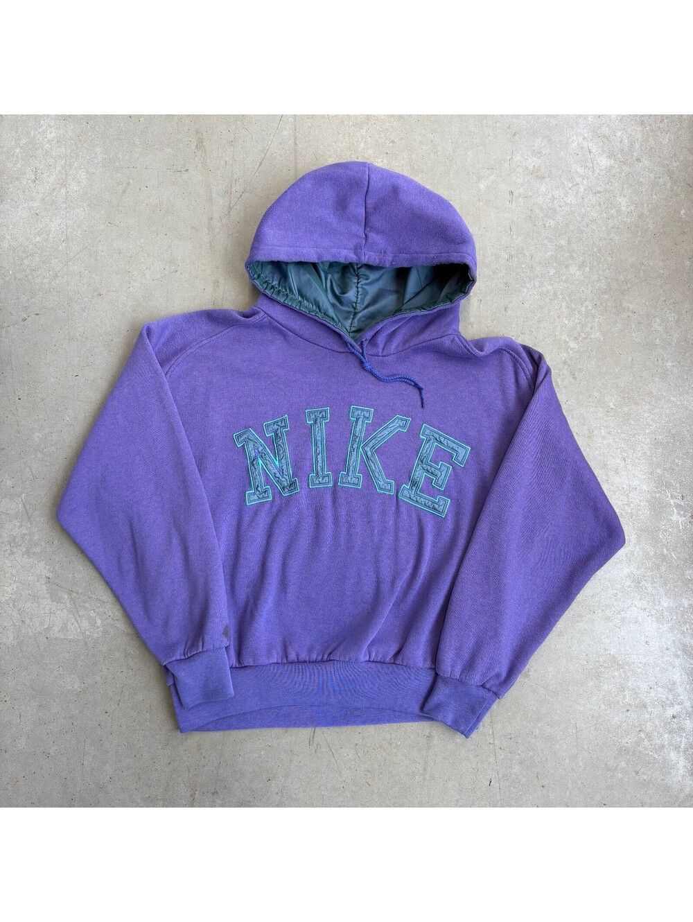 Vintage 80s Nike Spellout Logo Pullover Hoodie Medium Purple